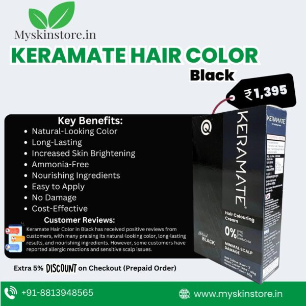 KERAMATE HAIR COLOR black