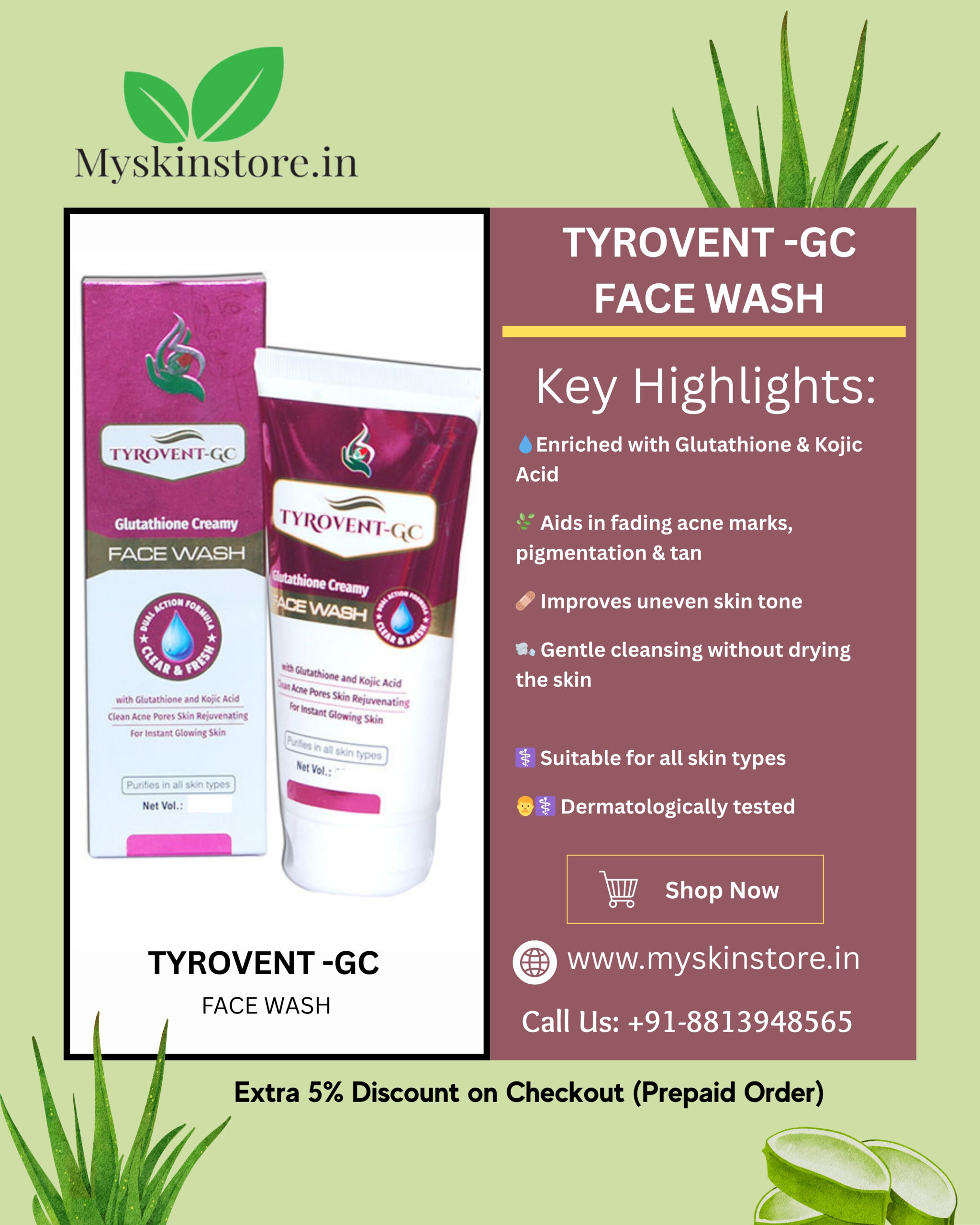 TYROVENT -GC FACE WASH