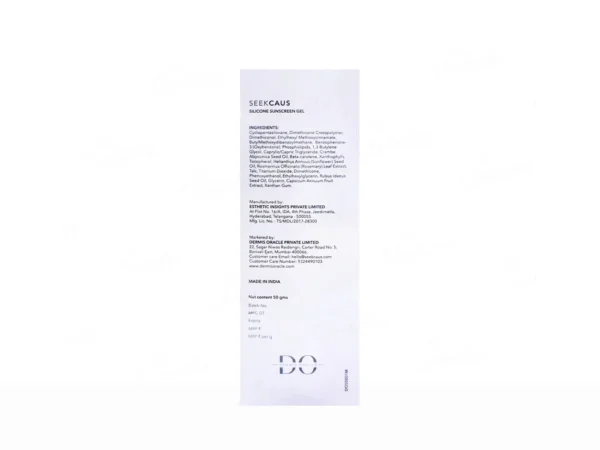 SEEKCAUS SILICON SUSNCREEN GEL SPF 50 PA ++++ - Image 2